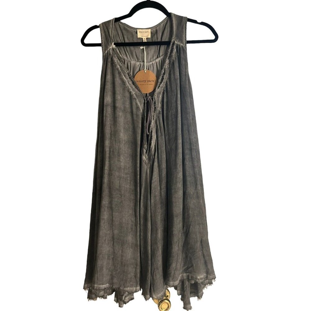Emory Park Gray Tie-Front Mini Dress